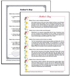 Mother's and Father's Day Holiday Reflections